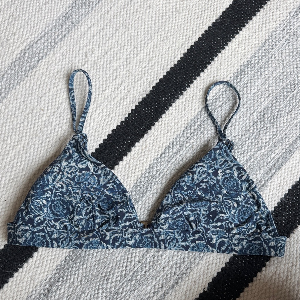 Faherty Floral Padded Bikini Swim Top NEW